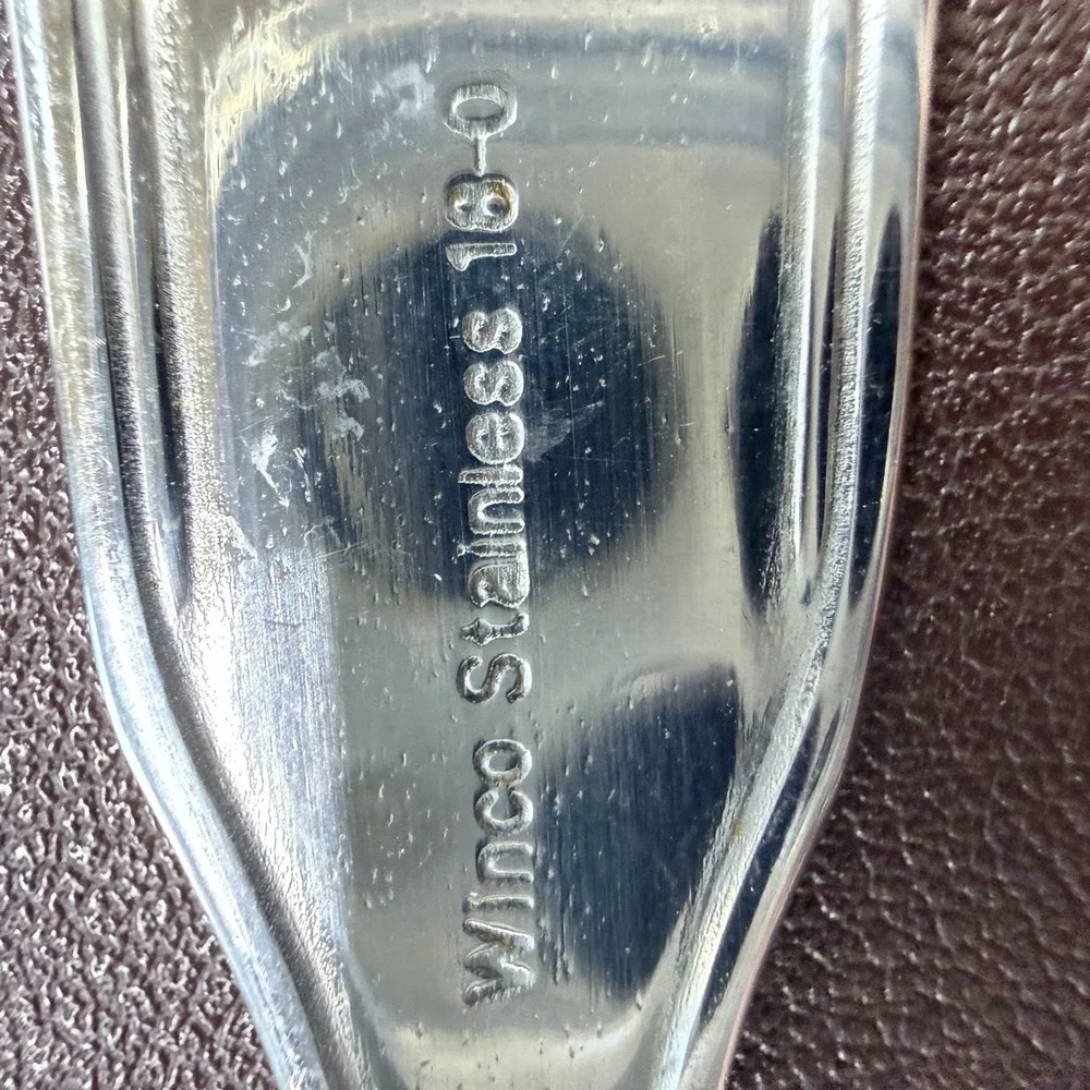Winco Shell Pattern Stainless Steel 18-0 Bouillon Spoons Set of‎ 4 Silver 6 Inch